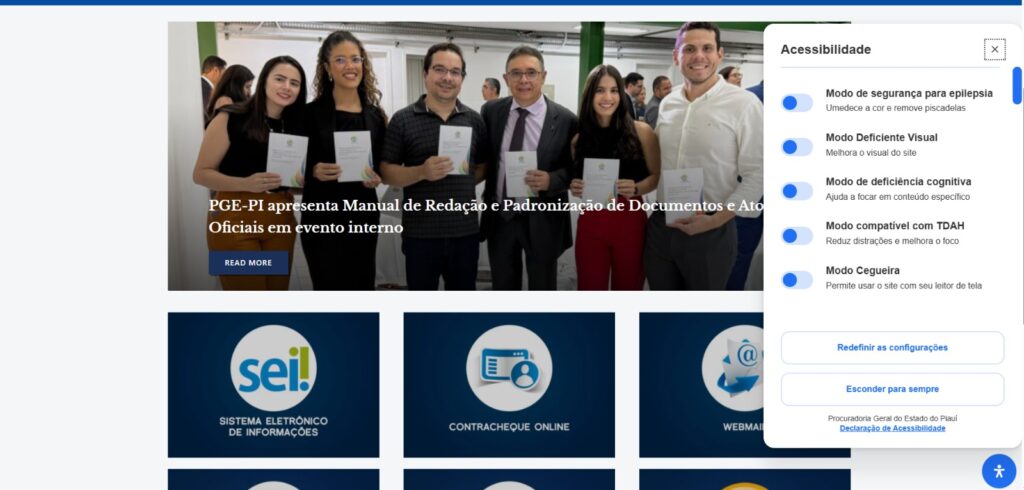 Procuradoria Geral do Estado do Piauí - Inclusão digital: PGE-PI lança ferramenta de acessibilidade no portal institucional